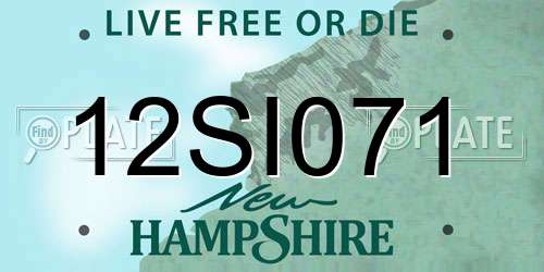 12SI071 New Hampshire License Plate