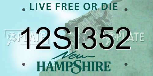 12SI352 New Hampshire License Plate