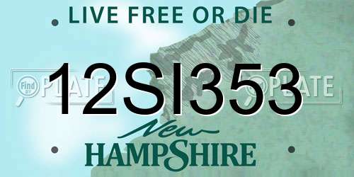 12SI353 New Hampshire License Plate