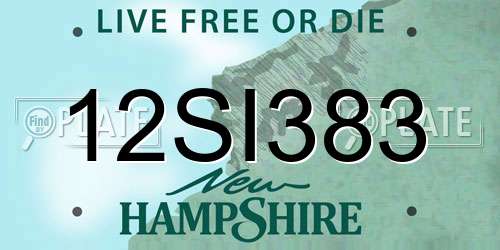 12SI383 New Hampshire License Plate