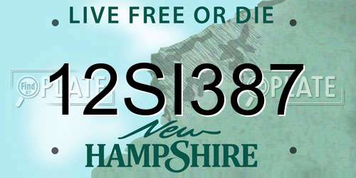 12SI387 New Hampshire License Plate
