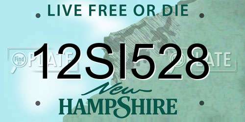 12SI528 New Hampshire License Plate