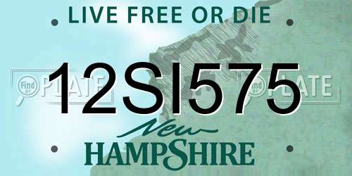 12SI575 New Hampshire License Plate