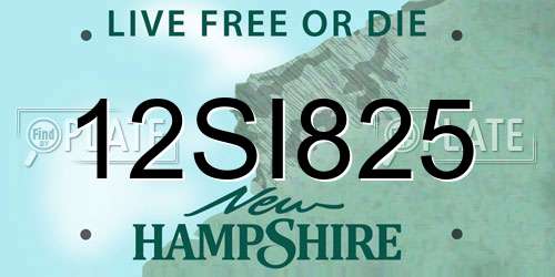 12SI825 New Hampshire License Plate