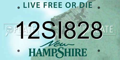 12SI828 New Hampshire License Plate