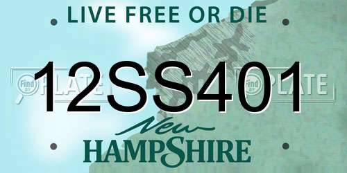12SS401 New Hampshire License Plate
