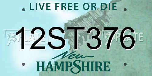 12ST376 New Hampshire License Plate