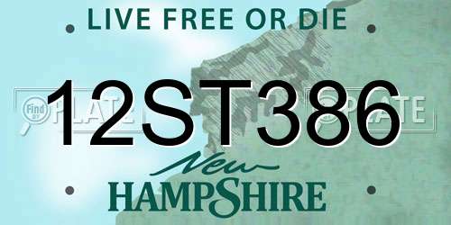 12ST386 New Hampshire License Plate