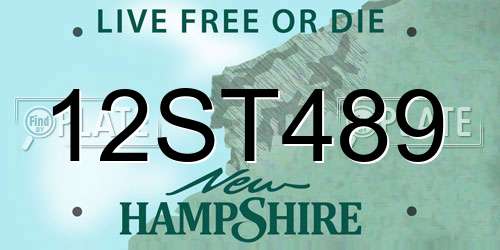 12ST489 New Hampshire License Plate