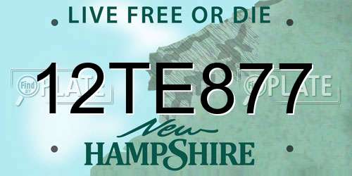 12TE877 New Hampshire License Plate