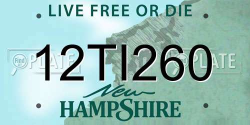 12TI260 New Hampshire License Plate