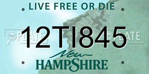 12TI845 New Hampshire License Plate