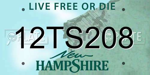 12TS208 New Hampshire License Plate