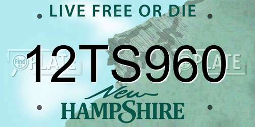 12TS960 New Hampshire License Plate