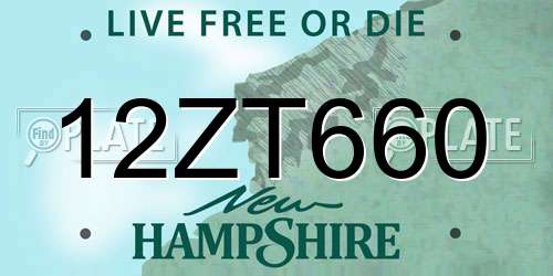 12ZT660 New Hampshire License Plate