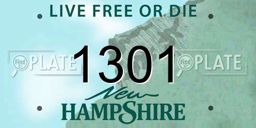 1301 New Hampshire License Plate