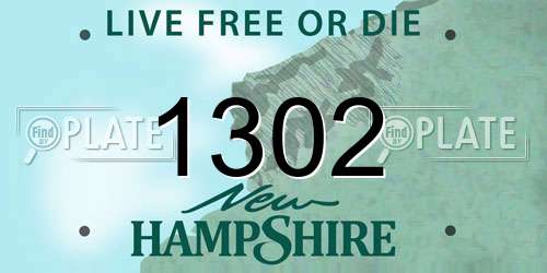 1302 New Hampshire License Plate