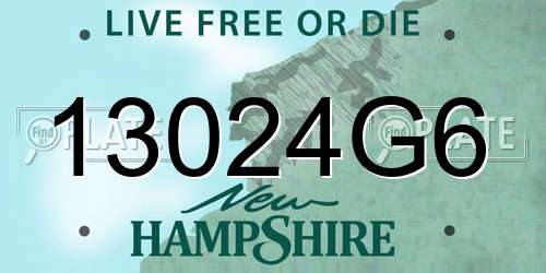 13024G6 New Hampshire License Plate