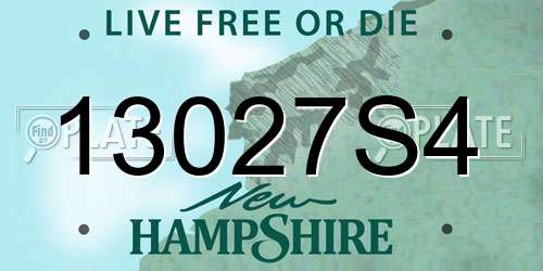 13027S4 New Hampshire License Plate
