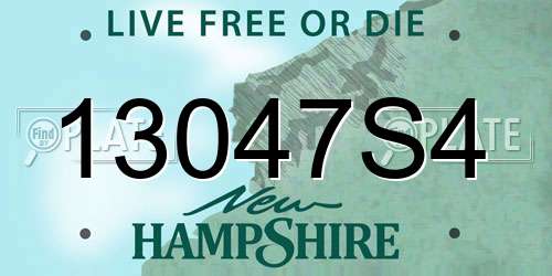 13047S4 New Hampshire License Plate