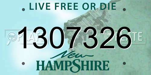 1307326 New Hampshire License Plate
