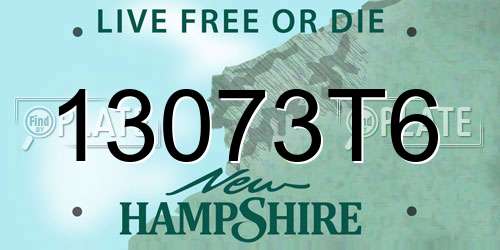 13073T6 New Hampshire License Plate