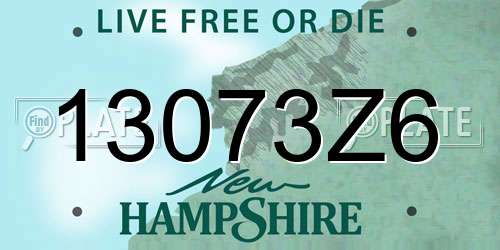 13073Z6 New Hampshire License Plate