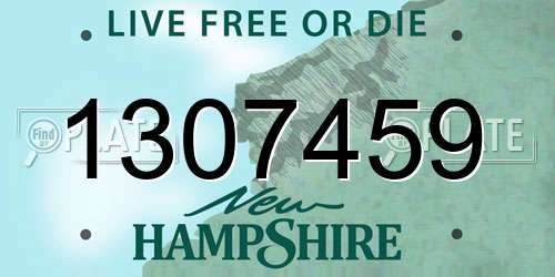 1307459 New Hampshire License Plate