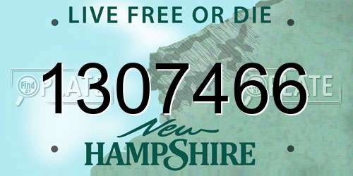 1307466 New Hampshire License Plate