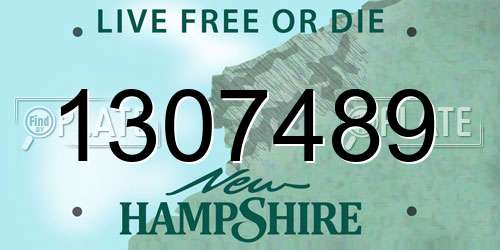 1307489 New Hampshire License Plate
