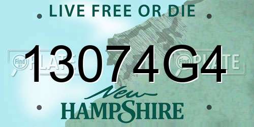 13074G4 New Hampshire License Plate