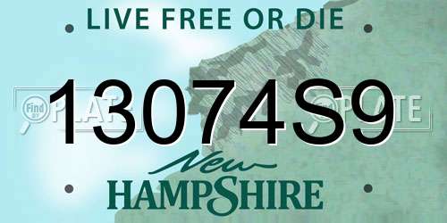 13074S9 New Hampshire License Plate