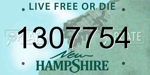 1307754 New Hampshire License Plate