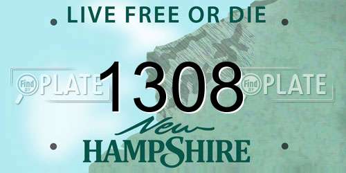 1308 New Hampshire License Plate