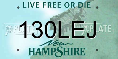 130LEJ New Hampshire License Plate