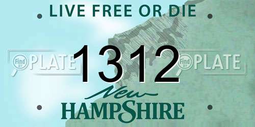 1312 New Hampshire License Plate