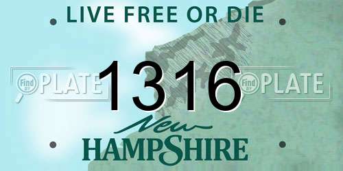 1316 New Hampshire License Plate