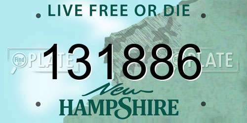 131886 New Hampshire License Plate