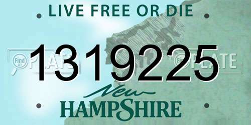 1319225 New Hampshire License Plate
