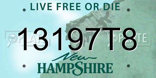 13197T8 New Hampshire License Plate