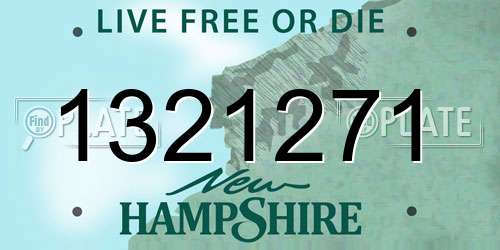 1321271 New Hampshire License Plate