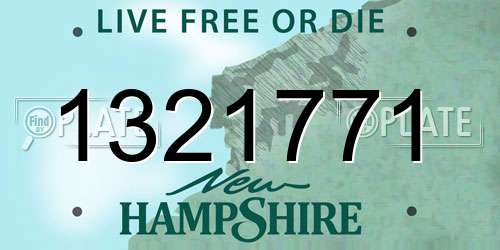 1321771 New Hampshire License Plate