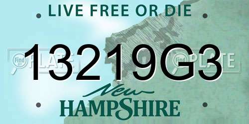 13219G3 New Hampshire License Plate