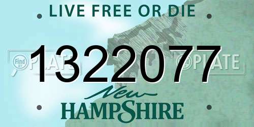 1322077 New Hampshire License Plate