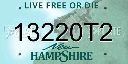 13220T2 New Hampshire License Plate