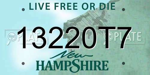 13220T7 New Hampshire License Plate