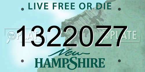 13220Z7 New Hampshire License Plate