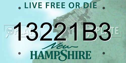 13221B3 New Hampshire License Plate