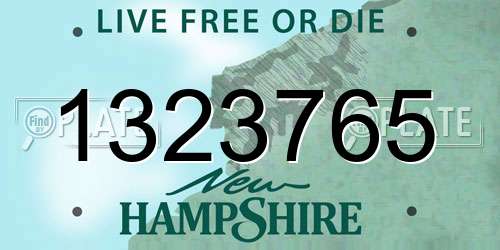 1323765 New Hampshire License Plate