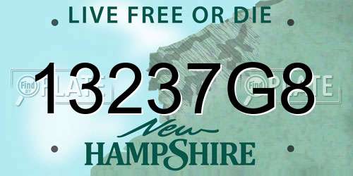 13237G8 New Hampshire License Plate